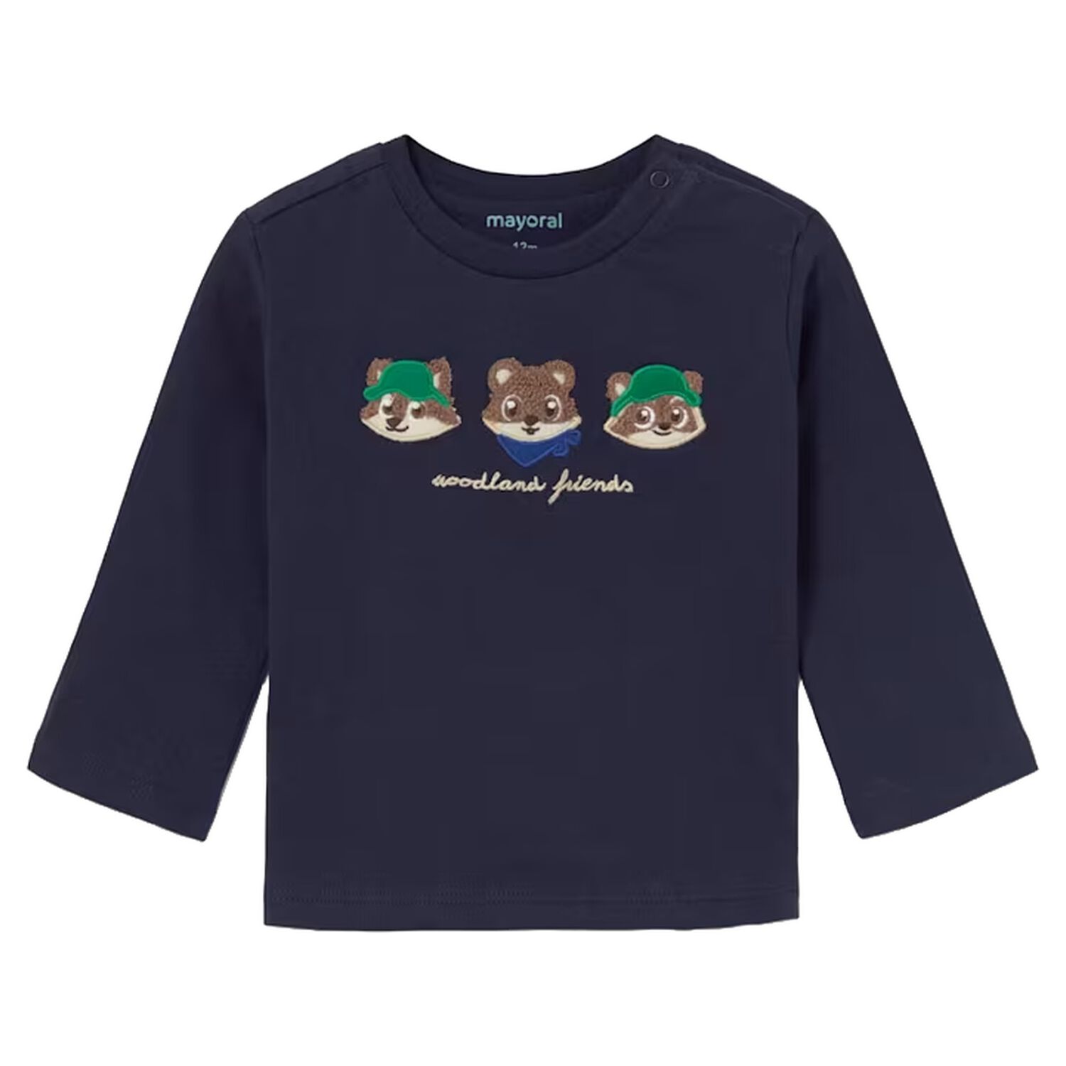 Younger Boys Navy Blue Long Sleeve Top, 2, hi-res
