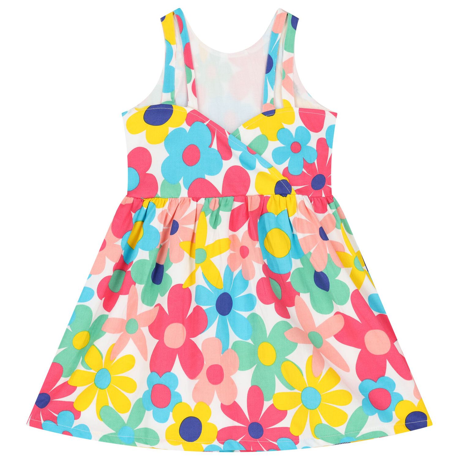 Girls White Floral Dress, 1, hi-res