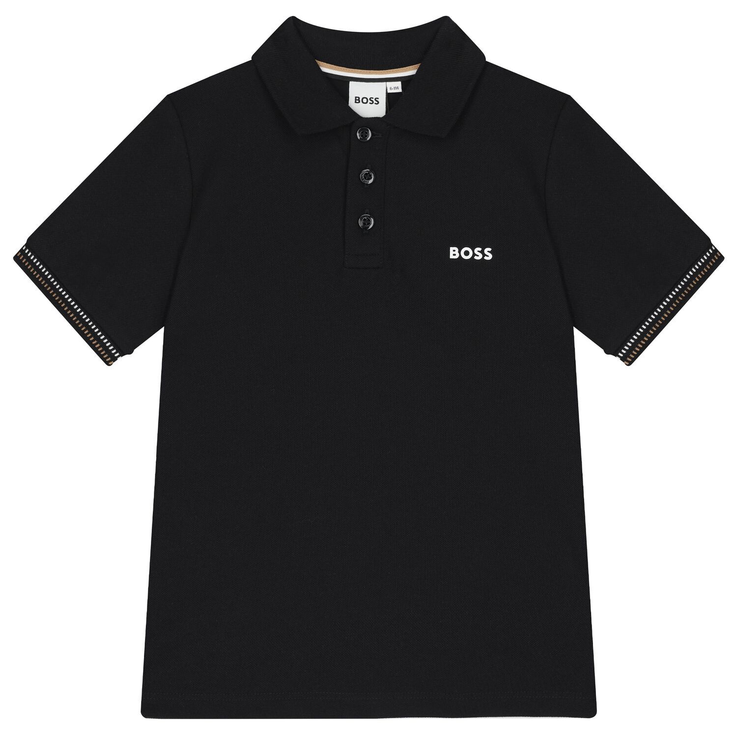 Boys Black Logo Polo Shirt, 2, hi-res image number null