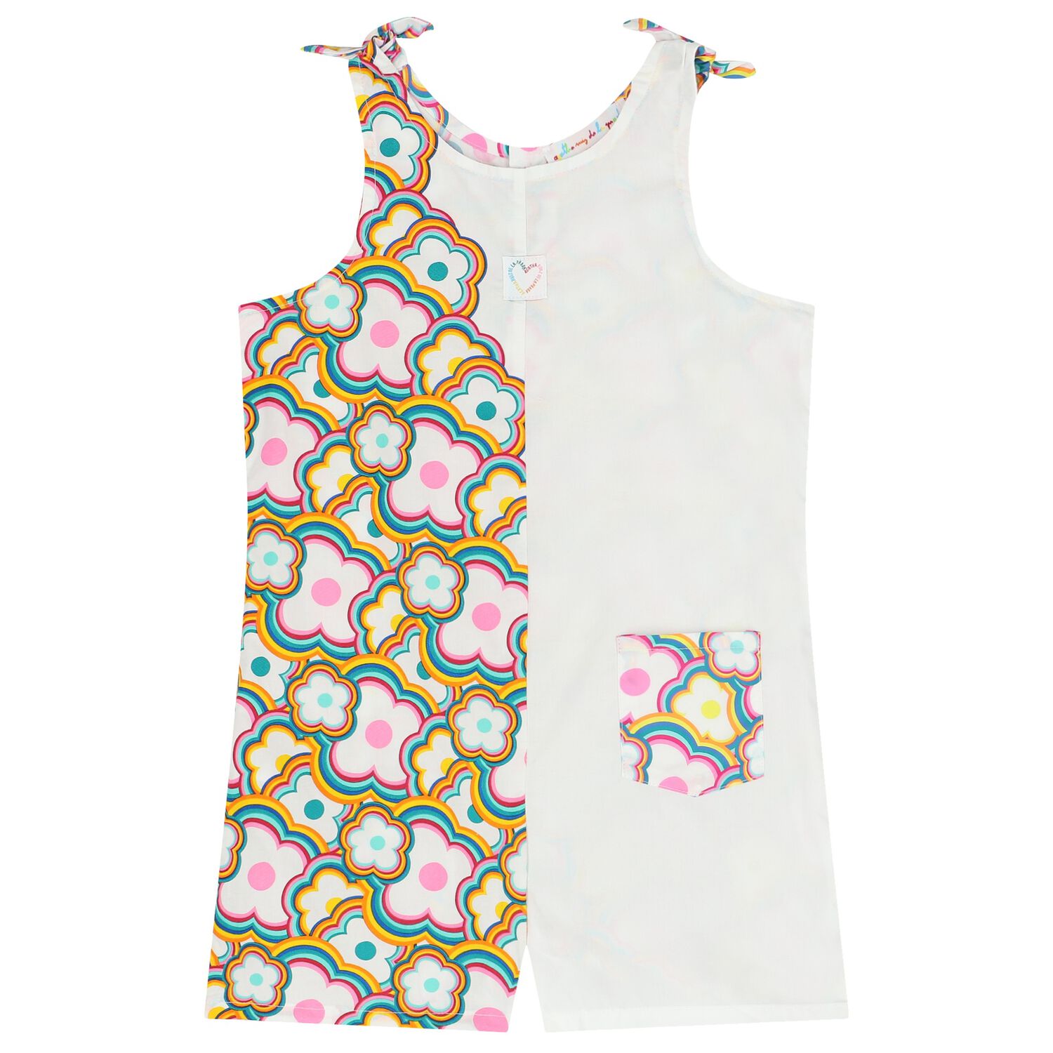 Girls White Floral Playsuit, 1, hi-res image number null