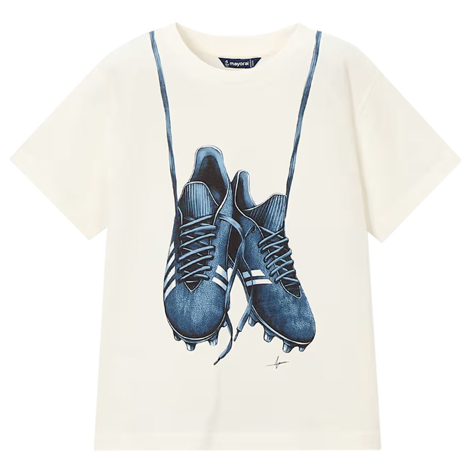 Boys Ivory Football Shoes T-Shirt, 1, hi-res