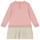 Younger Girls Pink & Beige Knitted Reindeer Dress, 2, hi-res