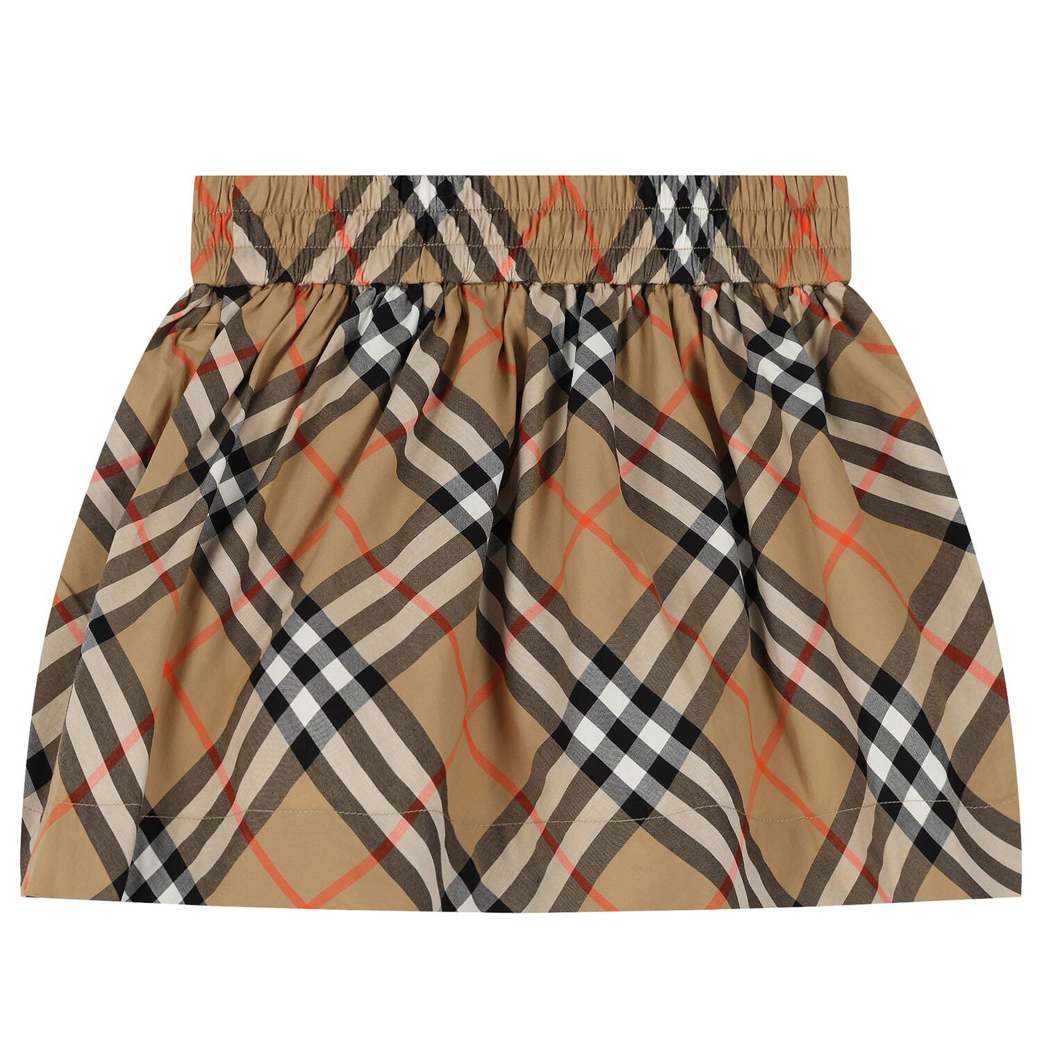 Girls Beige Check Skirt, 1, hi-res image number null
