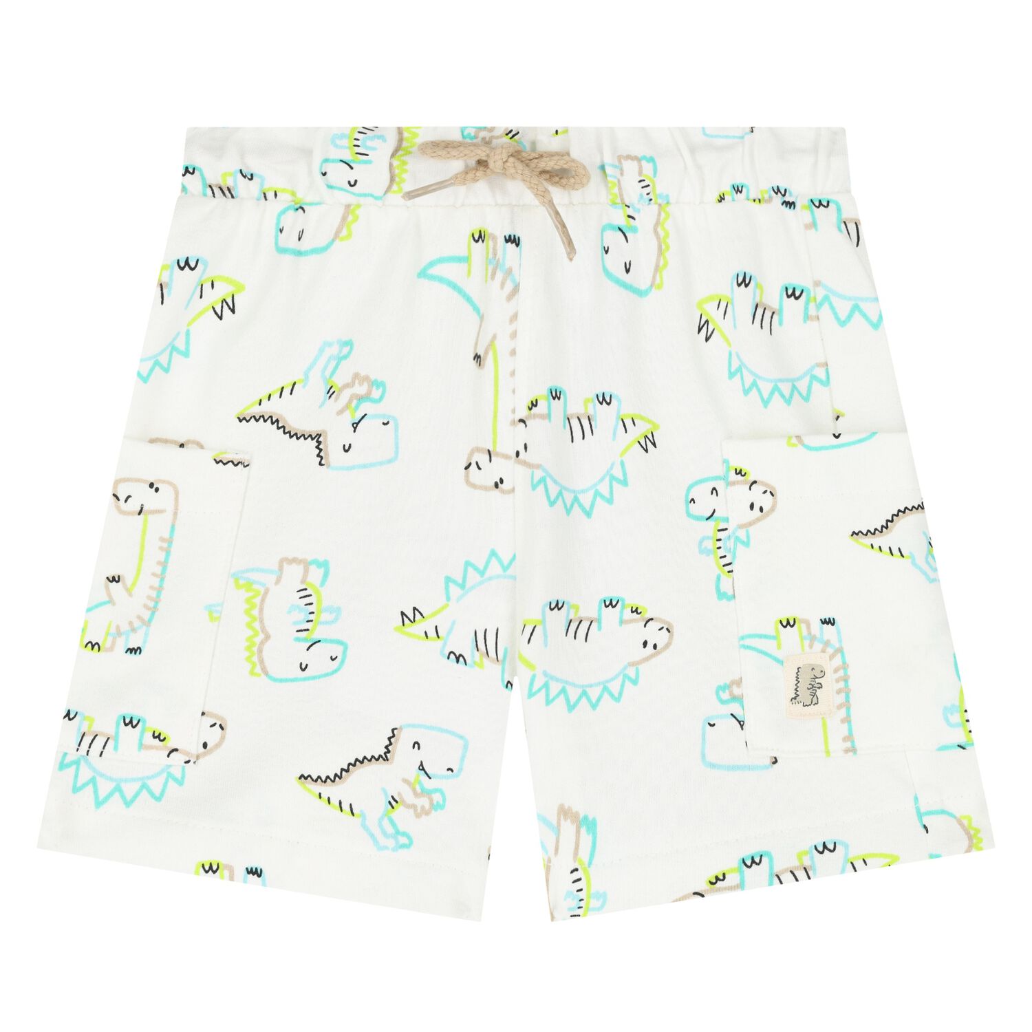 Younger Boys Ivory Dino Shorts, 1, hi-res image number null