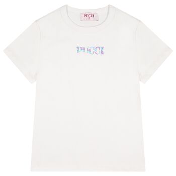 Girls White Logo T-Shirt