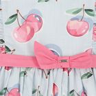Younger Girls Blue & Pink Cherry Dress, 2, hi-res