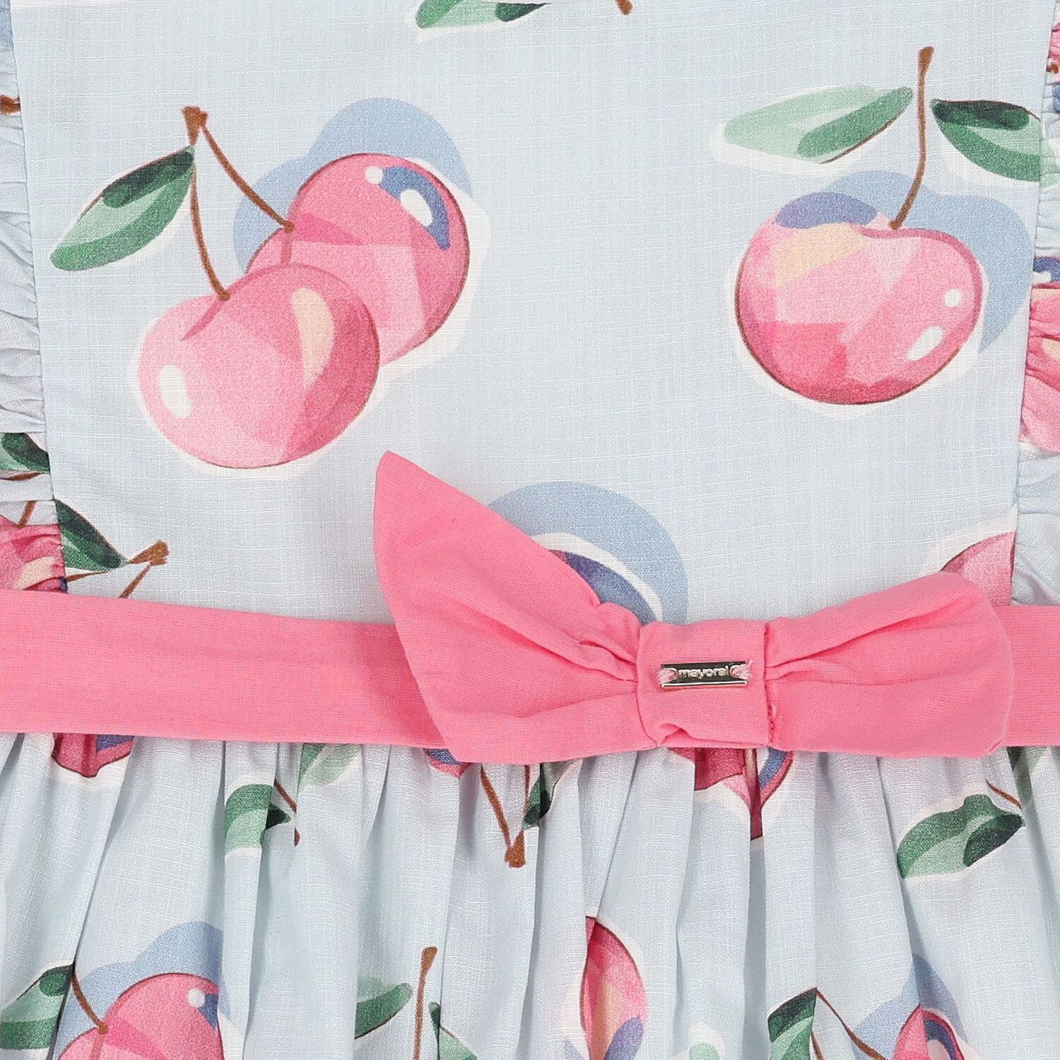Younger Girls Blue & Pink Cherry Dress, 2, hi-res image number null