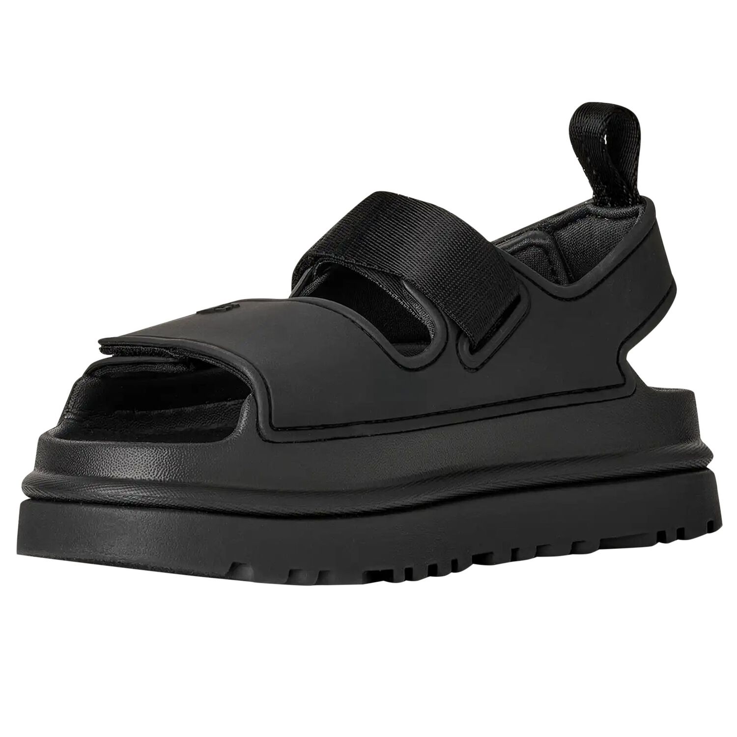Black Chunky Logo Sandals , 1, hi-res
