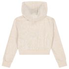 Girls Beige Logo Hooded Top, 3, hi-res