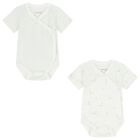 Ivory & Grey Bodysuits ( 2-Pack ), 1, hi-res