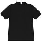 Boys Black Logo Polo Shirt, 1, hi-res