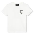 Boys White Ikonik Karl Logo T-Shirt, 1, hi-res