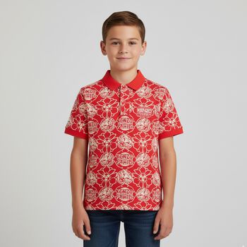 Boys Red Logo Polo Shirt