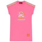 Girls Pink Logo Dress, 2, hi-res