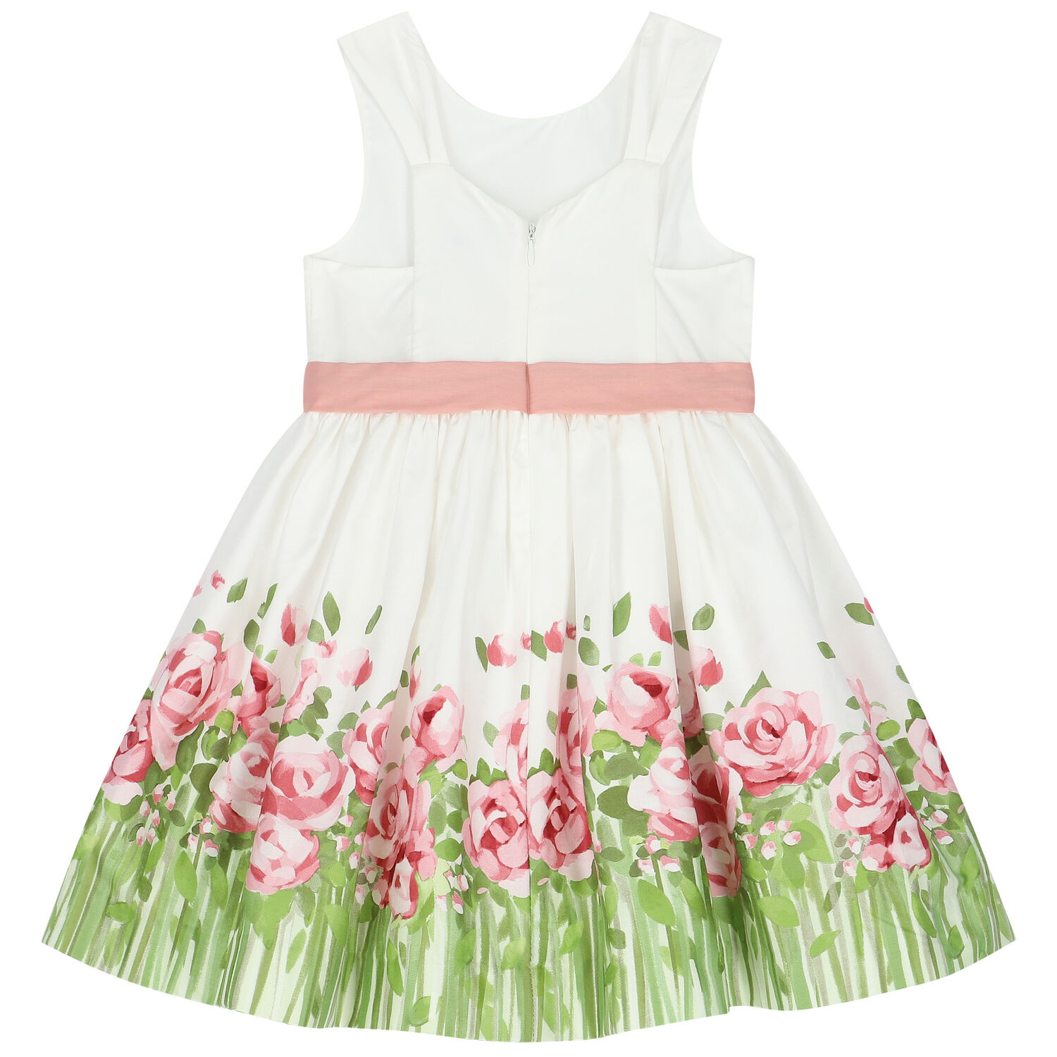 Girls White & Pink Floral Dress, 2, hi-res image number null
