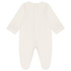 Baby Girls Ivory Logo Babygrow, 1, hi-res