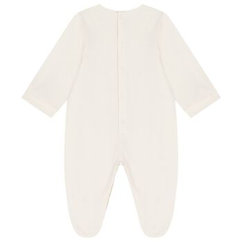Baby Girls Ivory Logo Babygrow