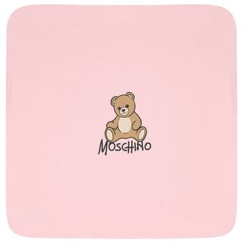 Baby Girls Pink Teddy Bear Logo Blanket