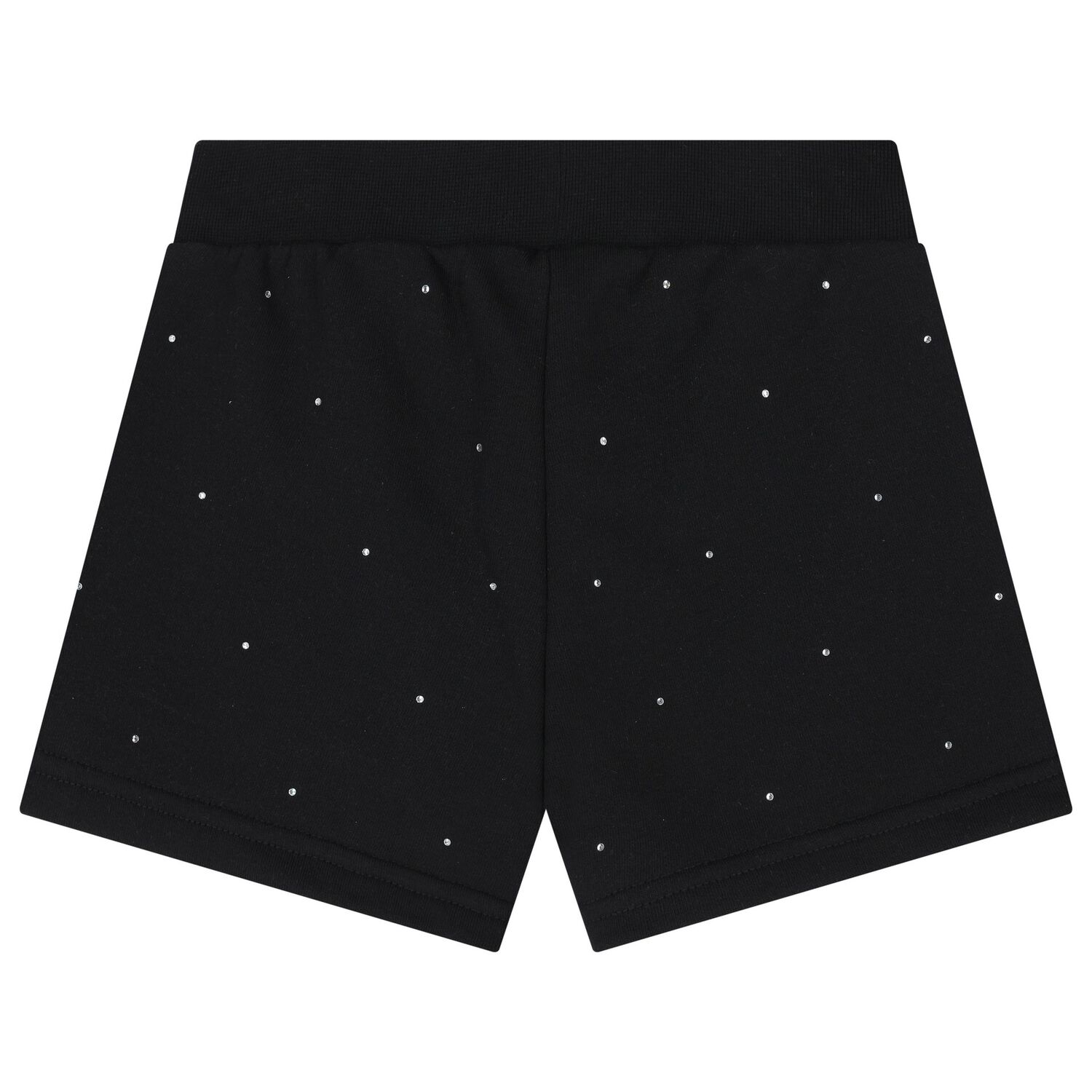 Girls Black Logo Rhinestones Shorts, 2, hi-res image number null