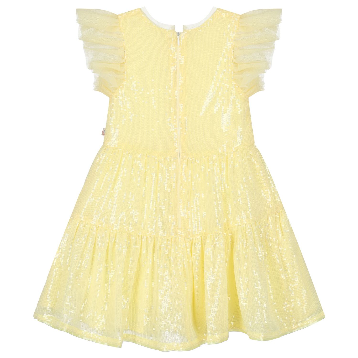 Girls Yellow Chiffon Sequin Dress, 2, hi-res image number null