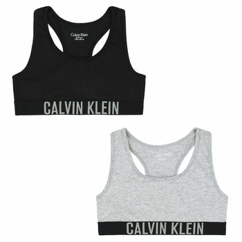 Girls Grey & Black Bra Tops (2 Pack)