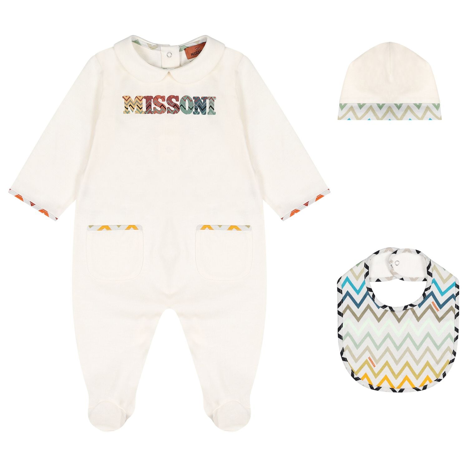 Ivory Logo Zig Zag Babygrow Gift Set, 1, hi-res