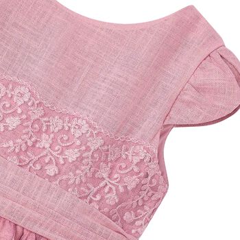 Girls Pink Lace Dress
