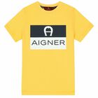 Boys Yellow Logo T-shirt, 1, hi-res