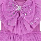 Girls Violet Embellished Tulle Dress, 1, hi-res