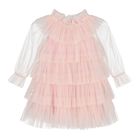 Baby Girls Pink Layered Tulle Dress Set, 1, hi-res
