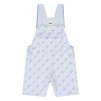 Baby Boys Blue Logo Dungaree
