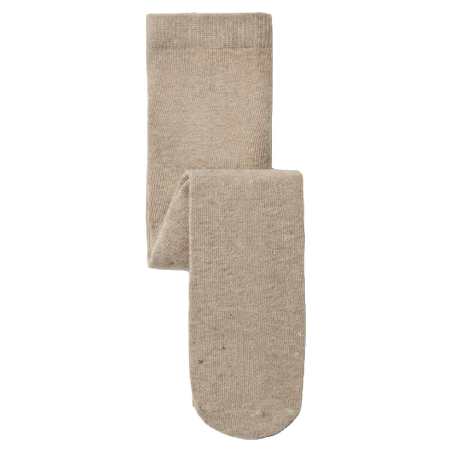 Younger Girls Beige & Gold Heart Tights, 3, hi-res