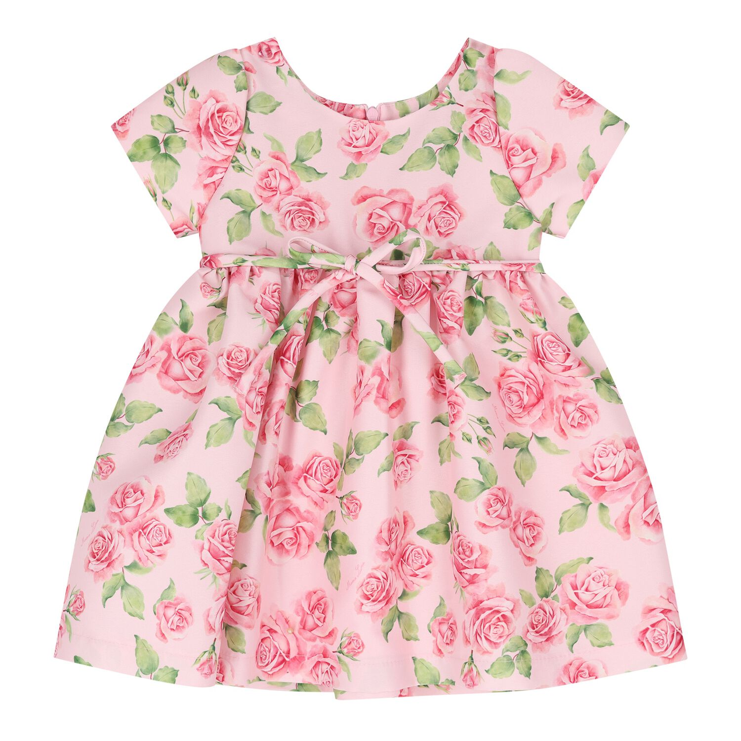 Baby Girls Pink Logo Floral Dress, 1, hi-res