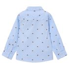 Boys Blue & White Dog Striped Shirt, 1, hi-res
