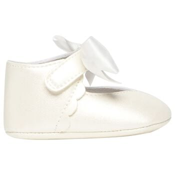 Baby Girls White Bow Pre Walker Shoes