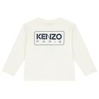 White Logo Long Sleeve Top, 1, hi-res