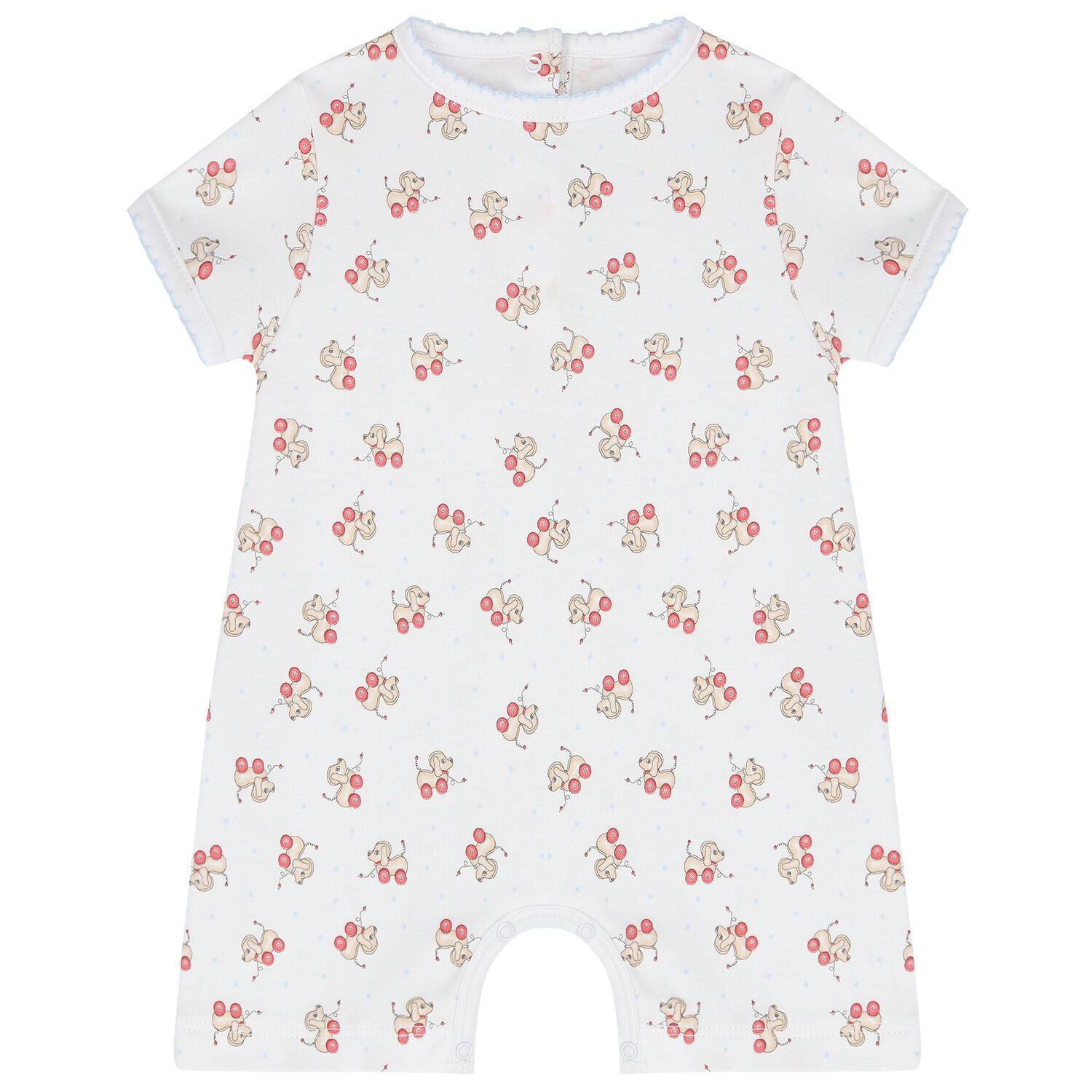 Baby Boys White Toy Print Romper, 1, hi-res