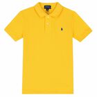 Boys Logo Yellow Polo Shirt, 1, hi-res