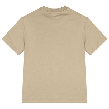 Beige & Black Logo T-Shirt