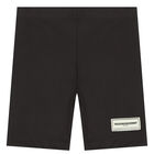Black Logo Cycling Shorts, 1, hi-res