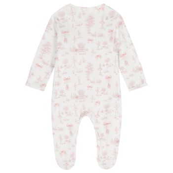 Baby Girls White & Pink Swan Babygrow