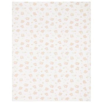 Baby Girls Ivory Teddy Bear Blanket