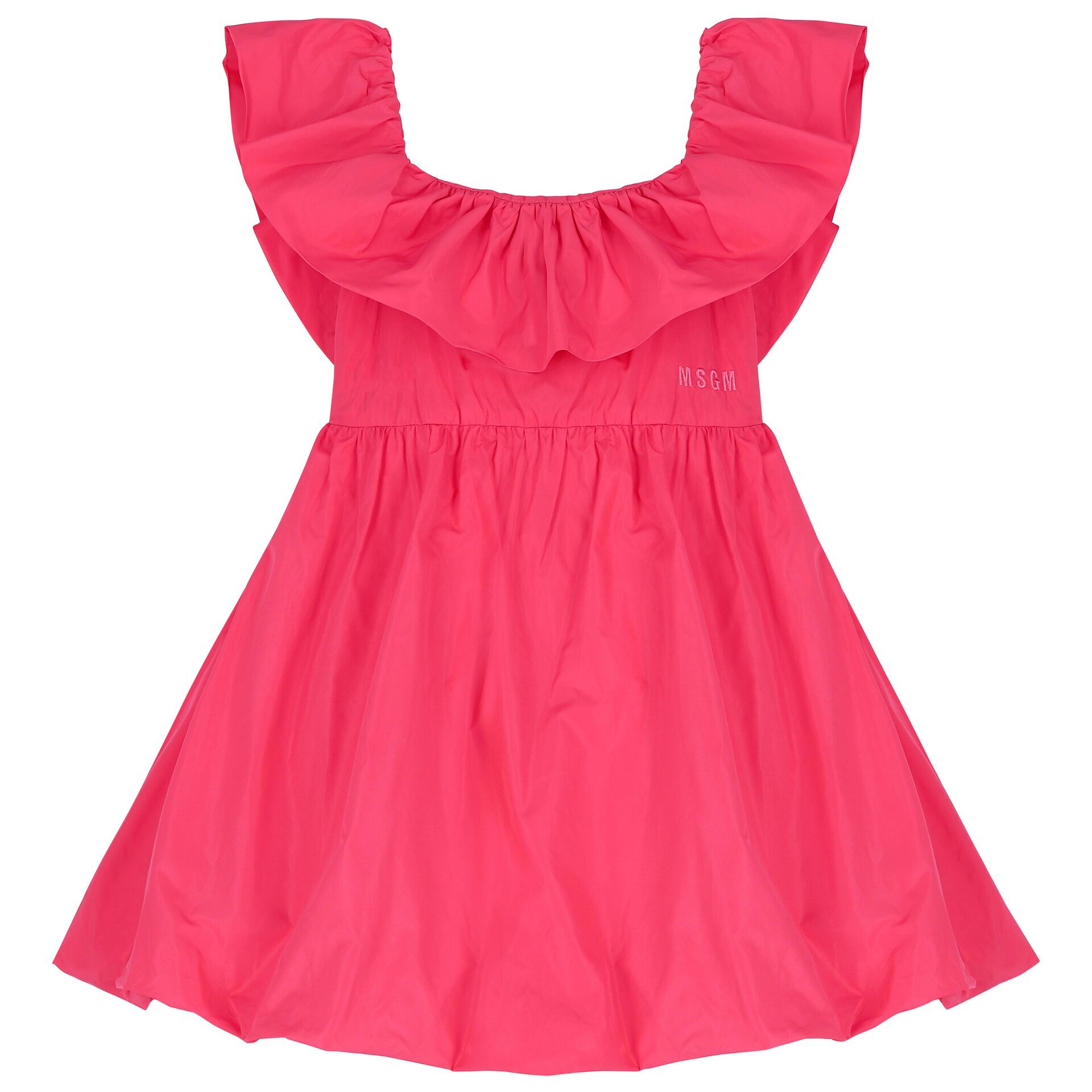 MSGM Girls Pink Logo Dress Junior Couture UK