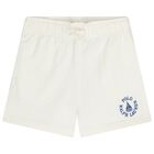 Boys White Logo Shorts, 1, hi-res
