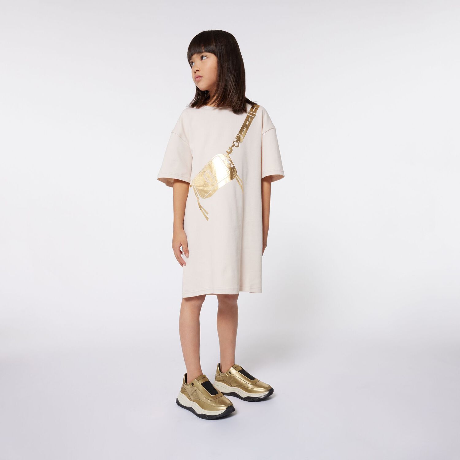 Girls Gold Logo Trainers, 1, hi-res image number null