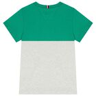 Boys Green & Grey Logo T-Shirt, 3, hi-res