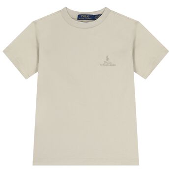 Boys Beige Logo T-Shirt