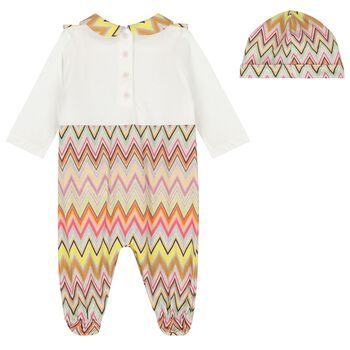 Baby Girls White Logo Babygrow Gift Set