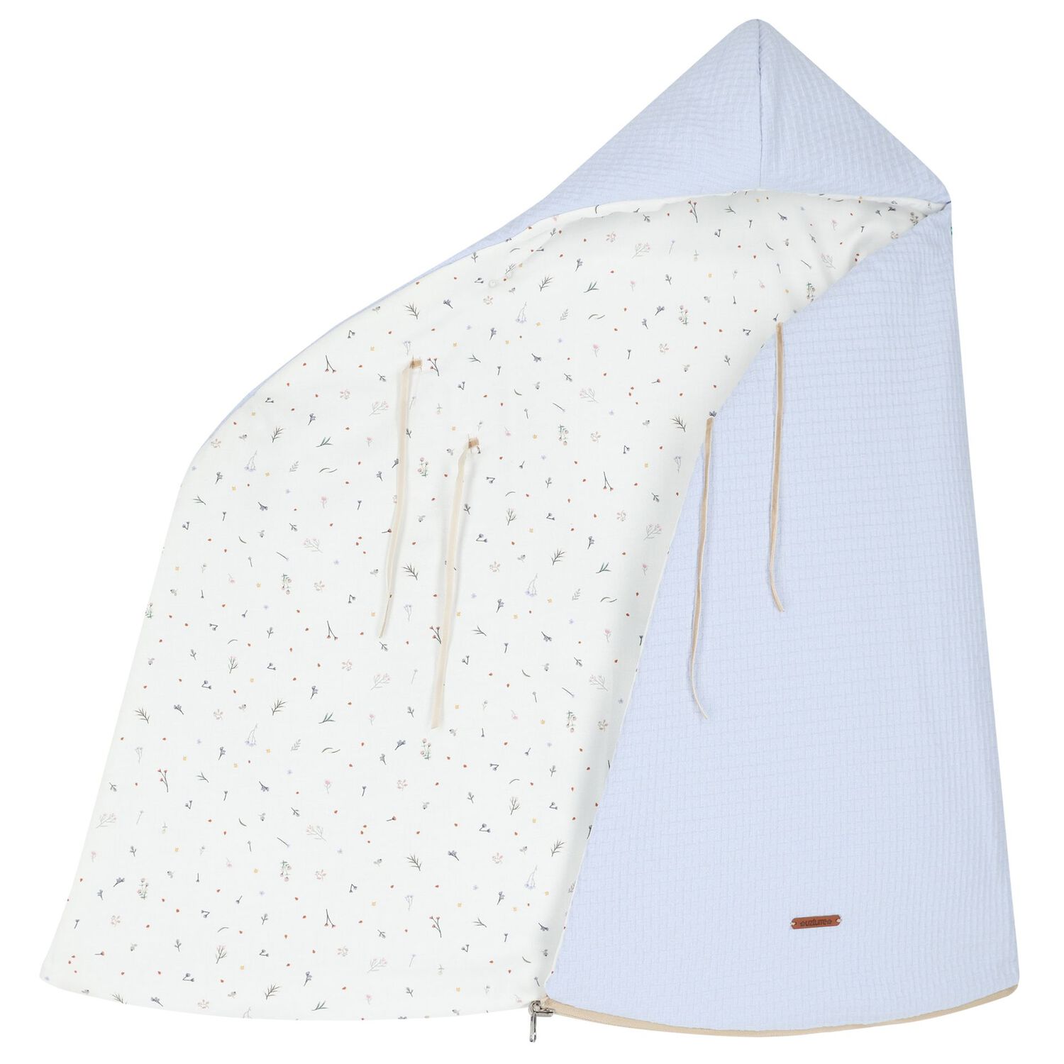 Ivory & Blue Hooded Reversible Nest, 2, hi-res