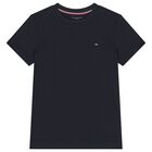 Boys Navy Blue & Blue Cotton Logo T-Shirts ( 2-Pack ), 4, hi-res